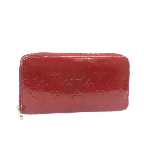 LOUIS VUITTON Monogram Vernis Zippy Wallet Long Wallet Red - Picture 1 of 15